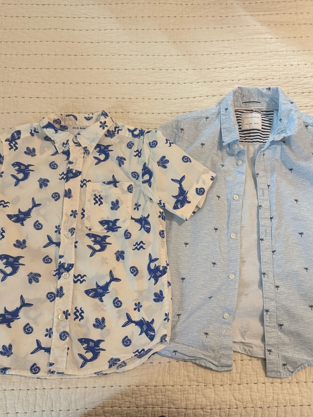 Lot of 2 boys short sleeve button down shirts